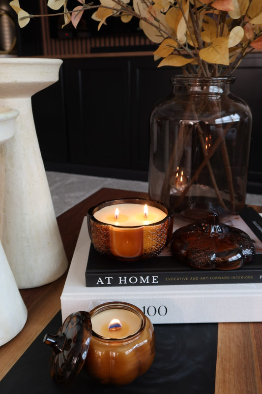 Glass Pumpkin Jars